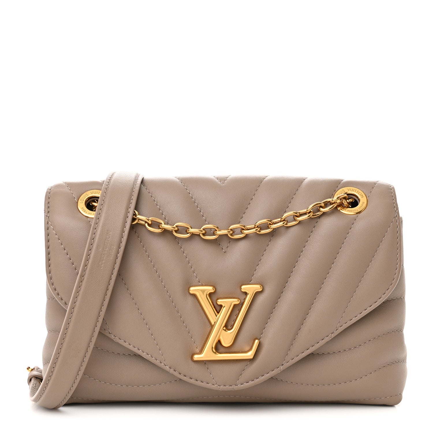 Louis Vuitton Calfskin LV New Wave Chain Bag Taupe 1 of 10