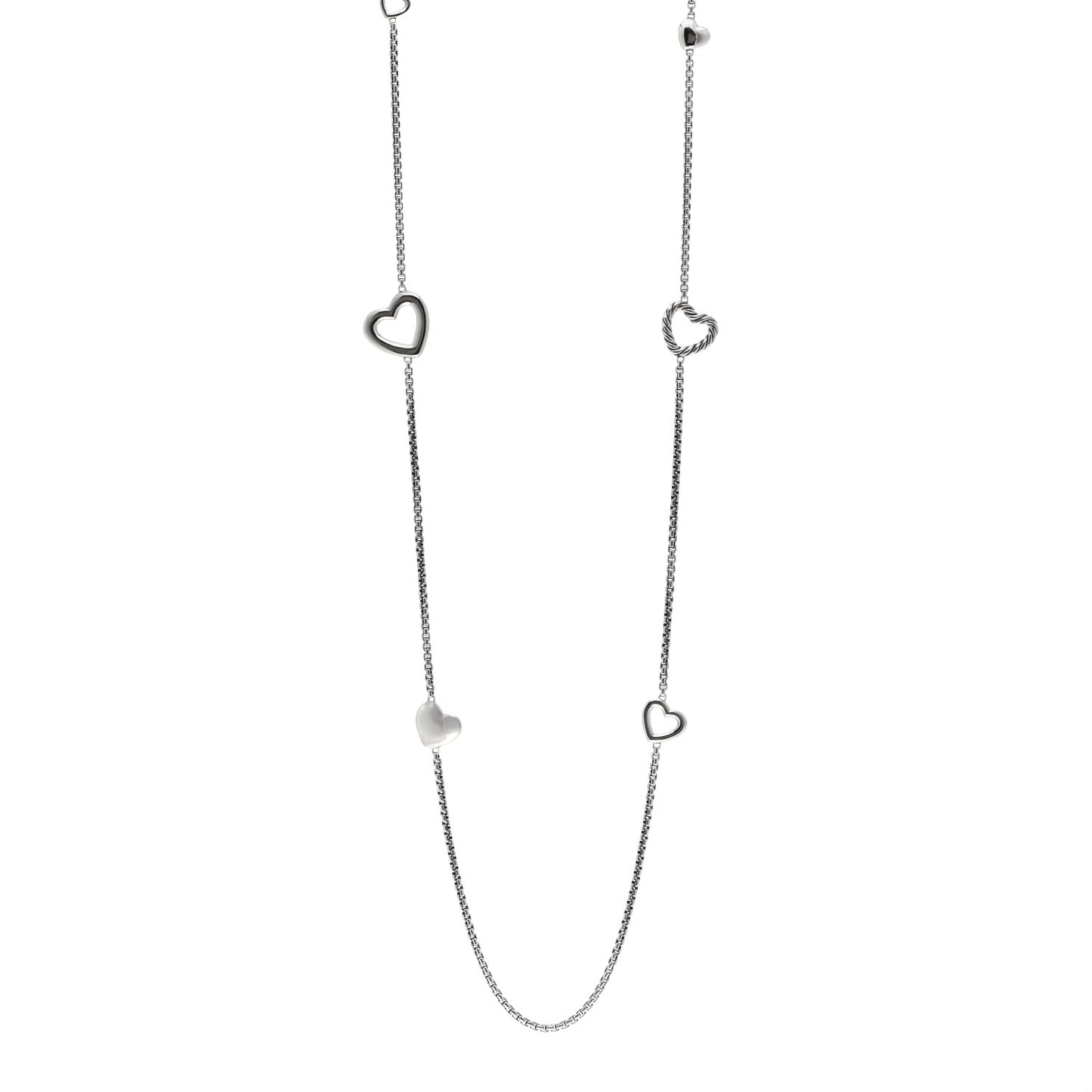 DAVID YURMAN Sterling Silver Cable Heart Chain Necklace