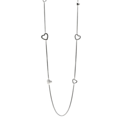 David Yurman DAVID YURMAN Sterling Silver Cable Heart Chain Necklace 1 of 4