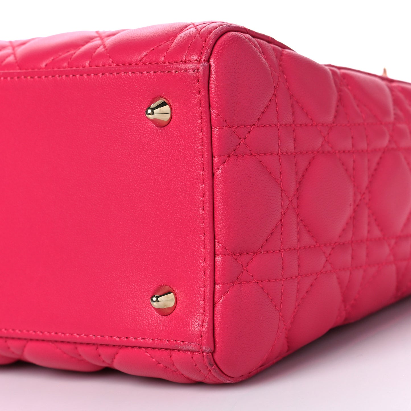 Lambskin Cannage Medium Lady Dior Fuchsia