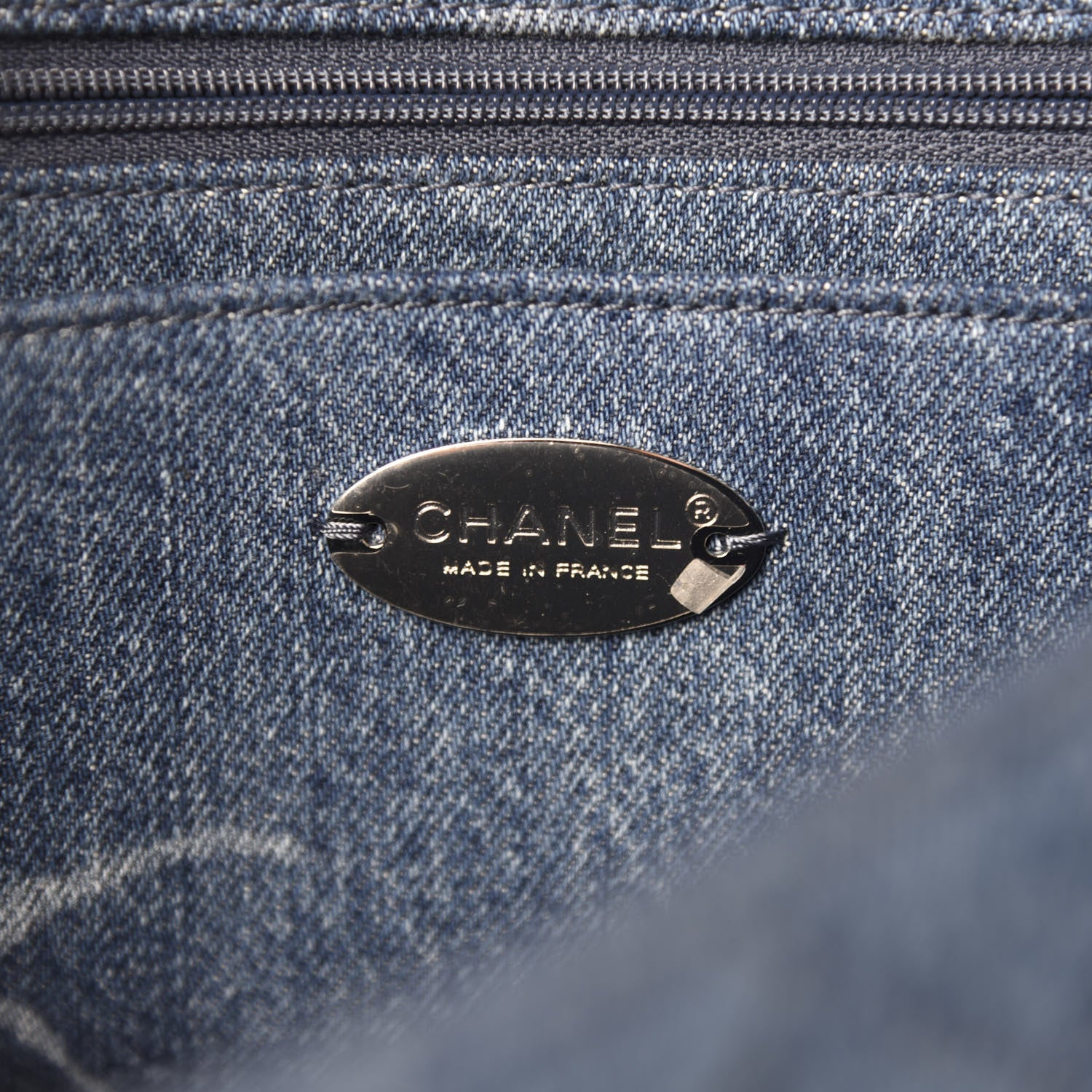 Chanel Denim Quilted CC Print Jumbo Single Flap Blue 8 of 11