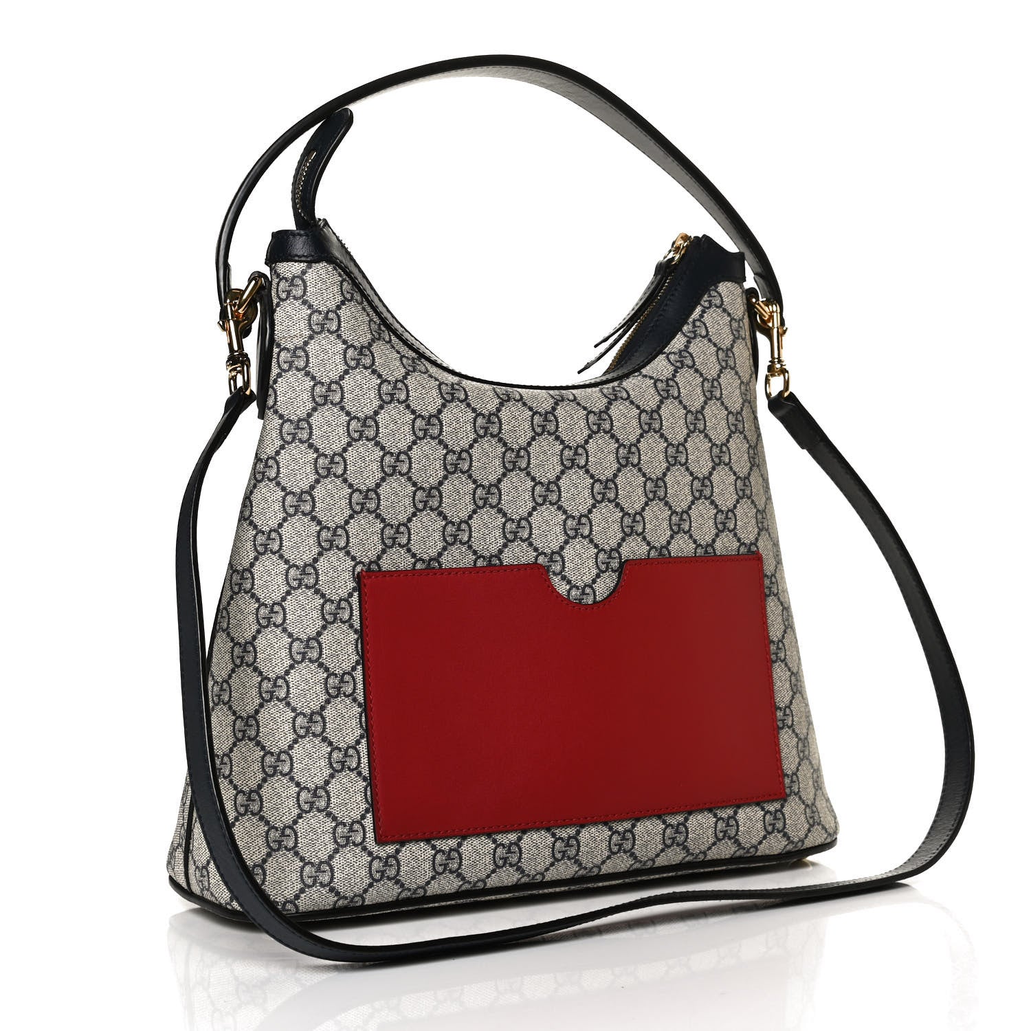 Gucci GG Supreme Monogram Linea A Hobo Navy 2 of 12