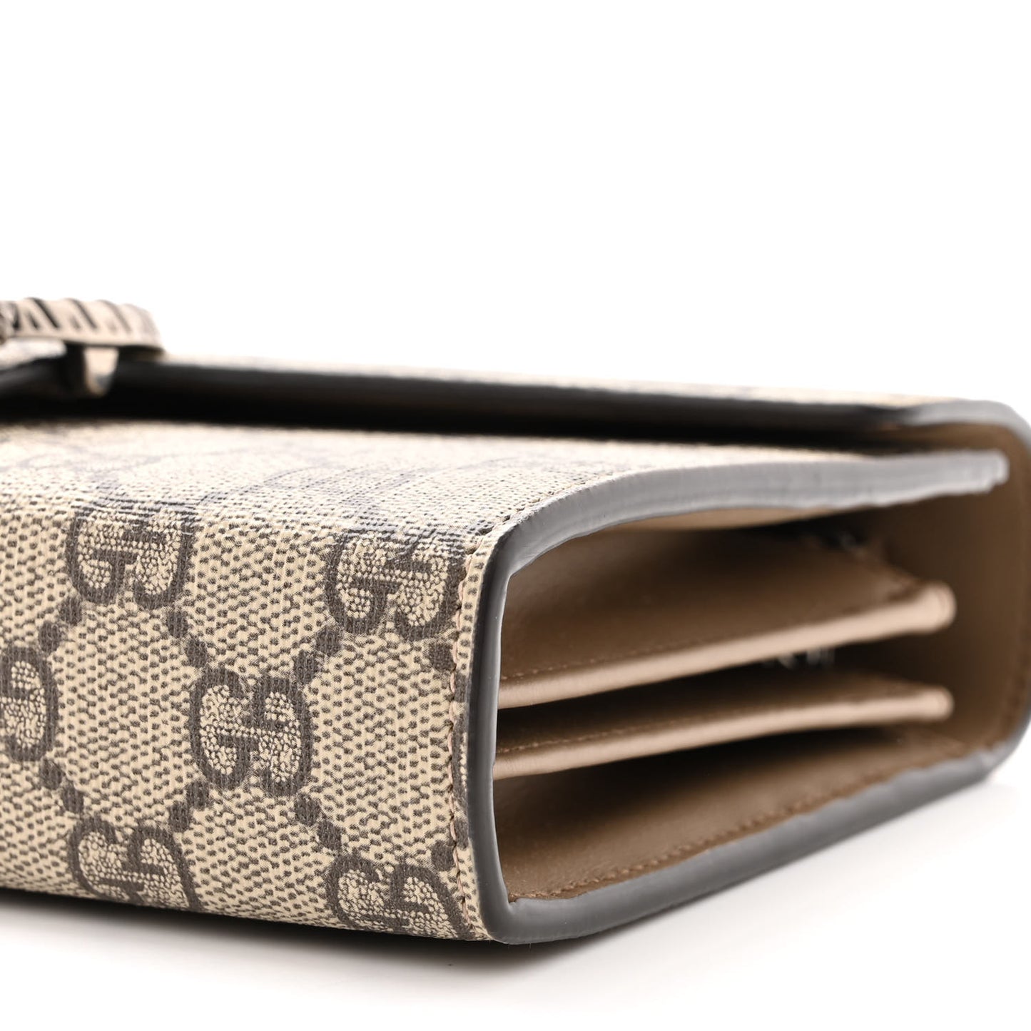 GG Supreme Monogram Mini Dionysus Chain Wallet Beige Taupe