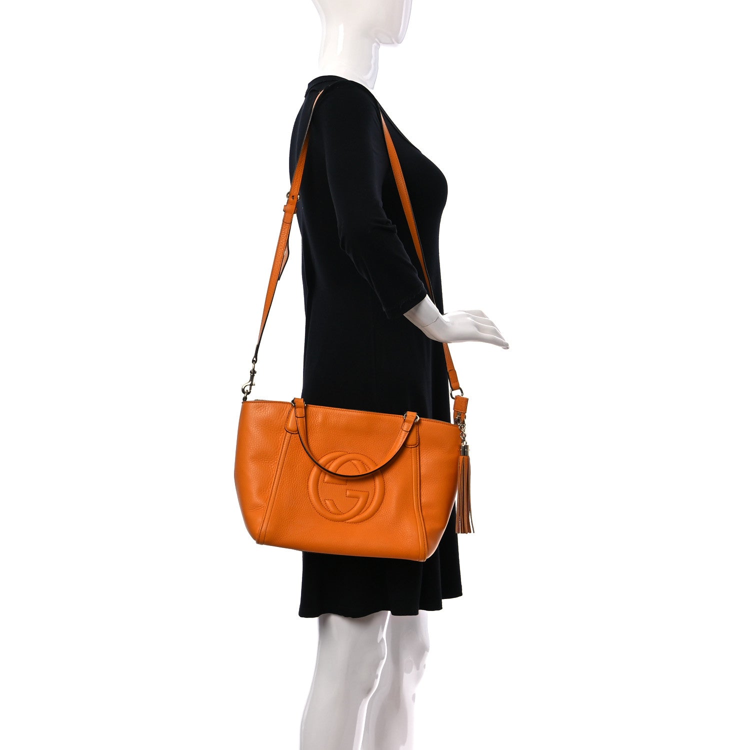 Gucci Pebbled Calfskin Small Soho Top Handle Bag Curcuma Curcuma 2 of 11