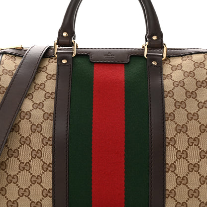 Gucci Monogram Vintage Web Medium Boston Dark Brown 8 of 18