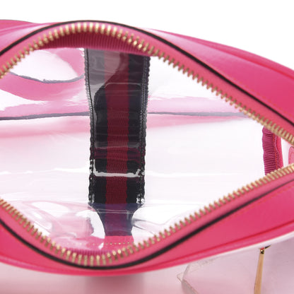 Gucci Vinyl Web Mini Ophidia Transparent Shoulder Bag Fluorescent Fuchsia 4 of 9