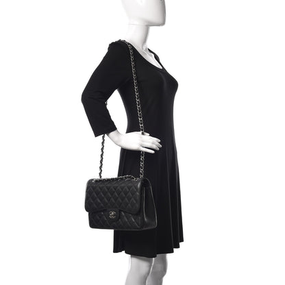 Chanel Caviar Quilted Jumbo Double Flap Black 2 of 14