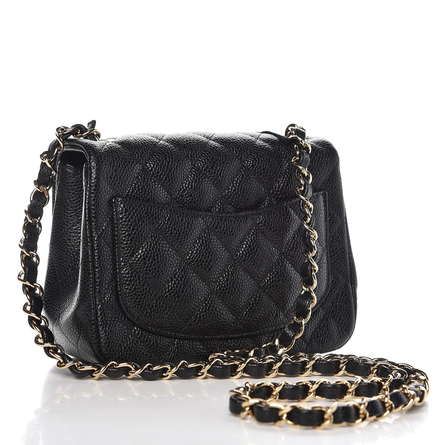 Caviar Quilted Mini Square Flap Black