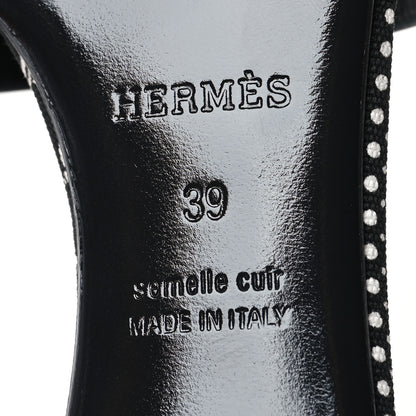 Hermes Calfskin Oasis Sandals 39 Black 7 of 9