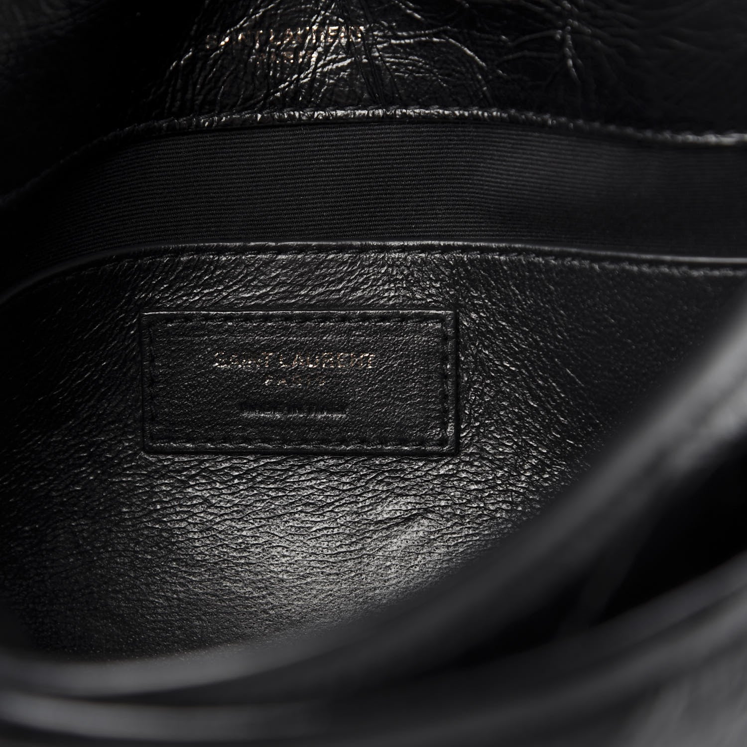 Saint Laurent Crinkled Calfskin Matelasse Monogram Baby Niki Chain Satchel Black 6 of 11