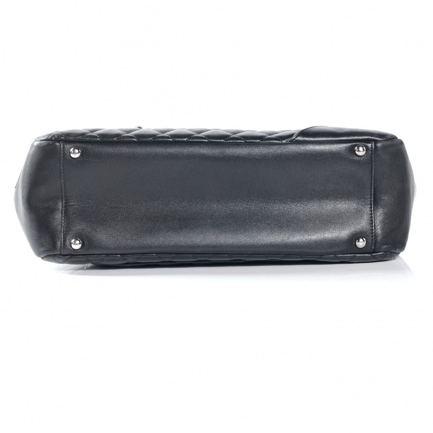 Calfskin Quilted Large Cambon Flap Black White