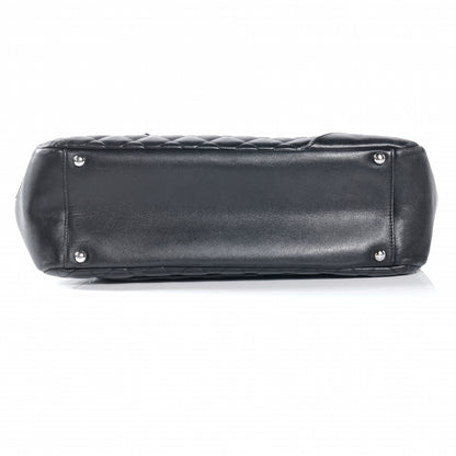 Chanel Calfskin Quilted Large Cambon Flap Black White 8 of 13