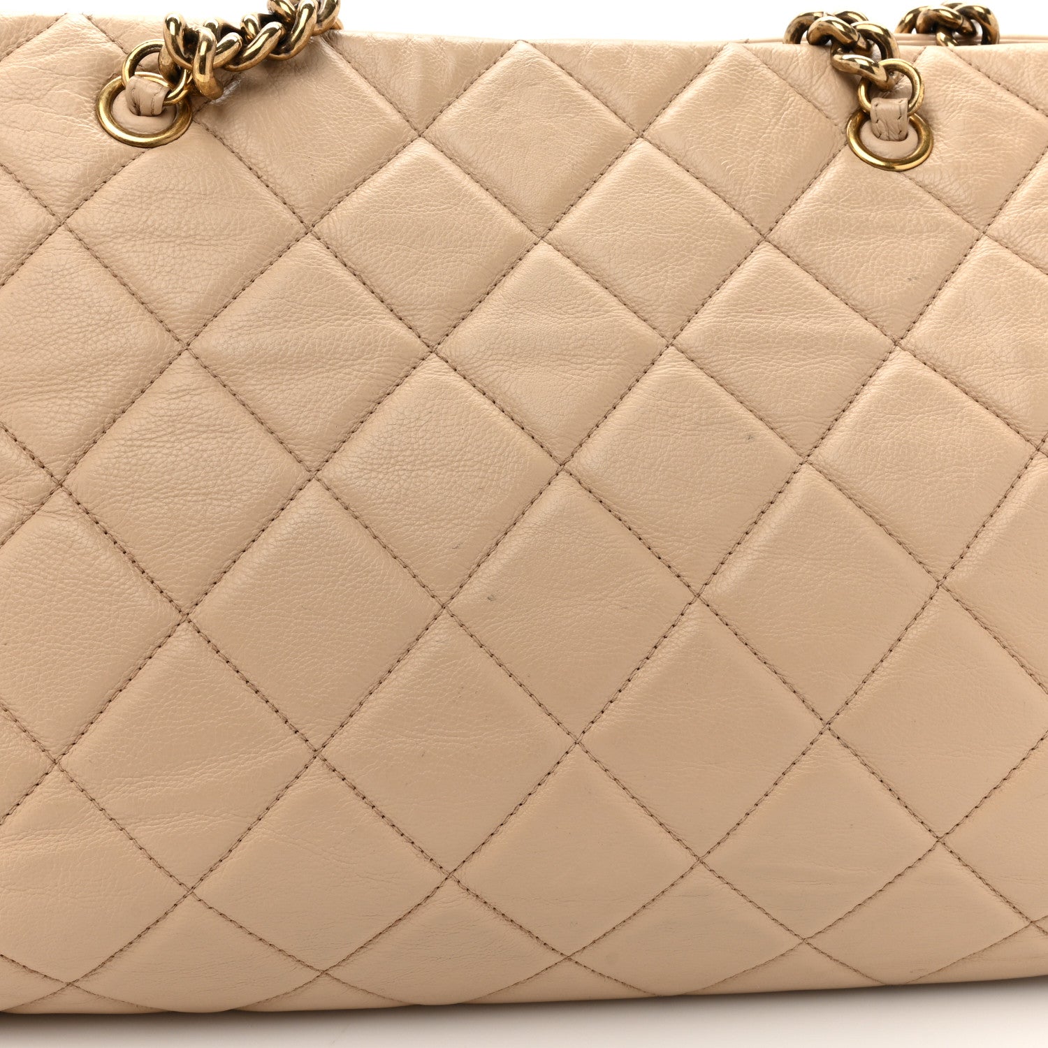 Chanel Calfskin Quilted Large CC Crown Tote Beige 18 of 18