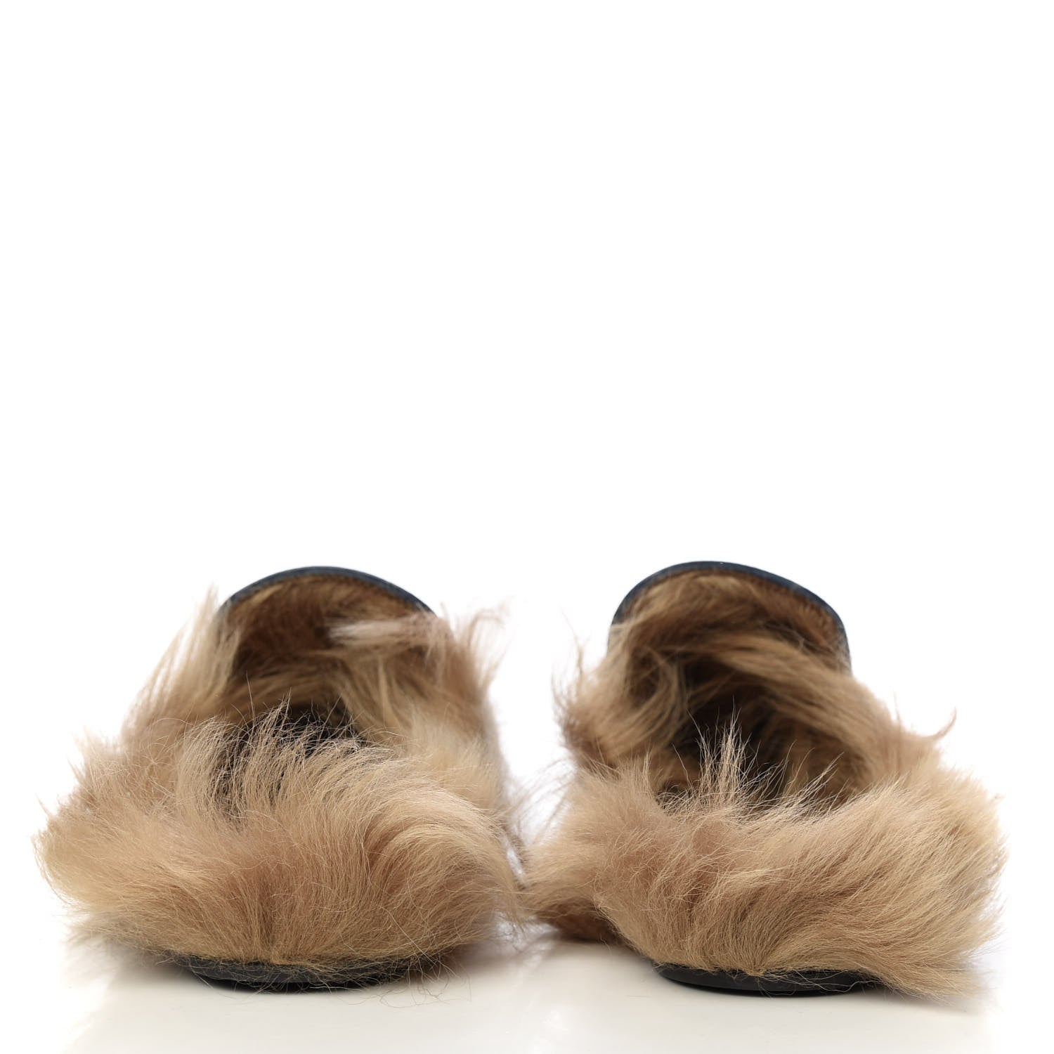 Gucci Malaga Kid Fur Womens Princetown Slippers 38 Blue Agata 4 of 9