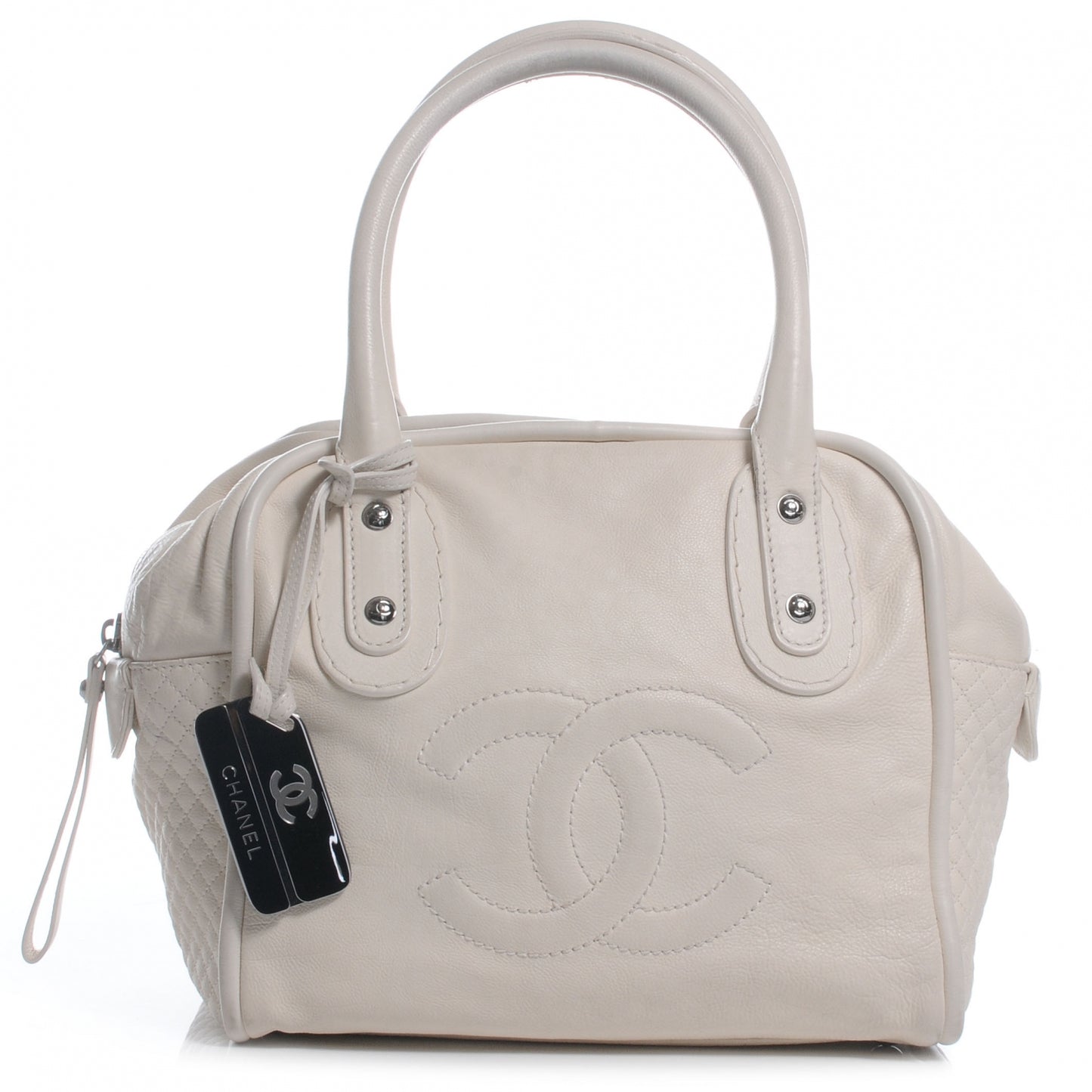 Calfskin Small CC Bowler White