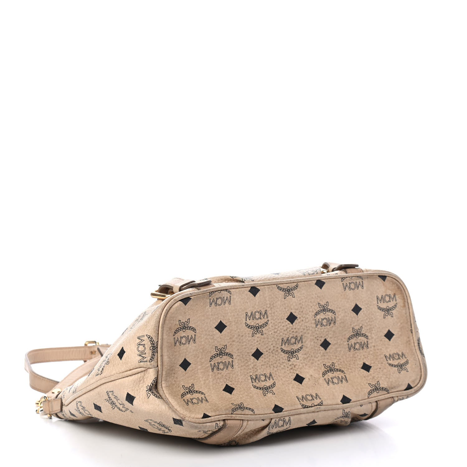 MCM Visetos Medium Essentials Shopper Tote Beige 3 of 4