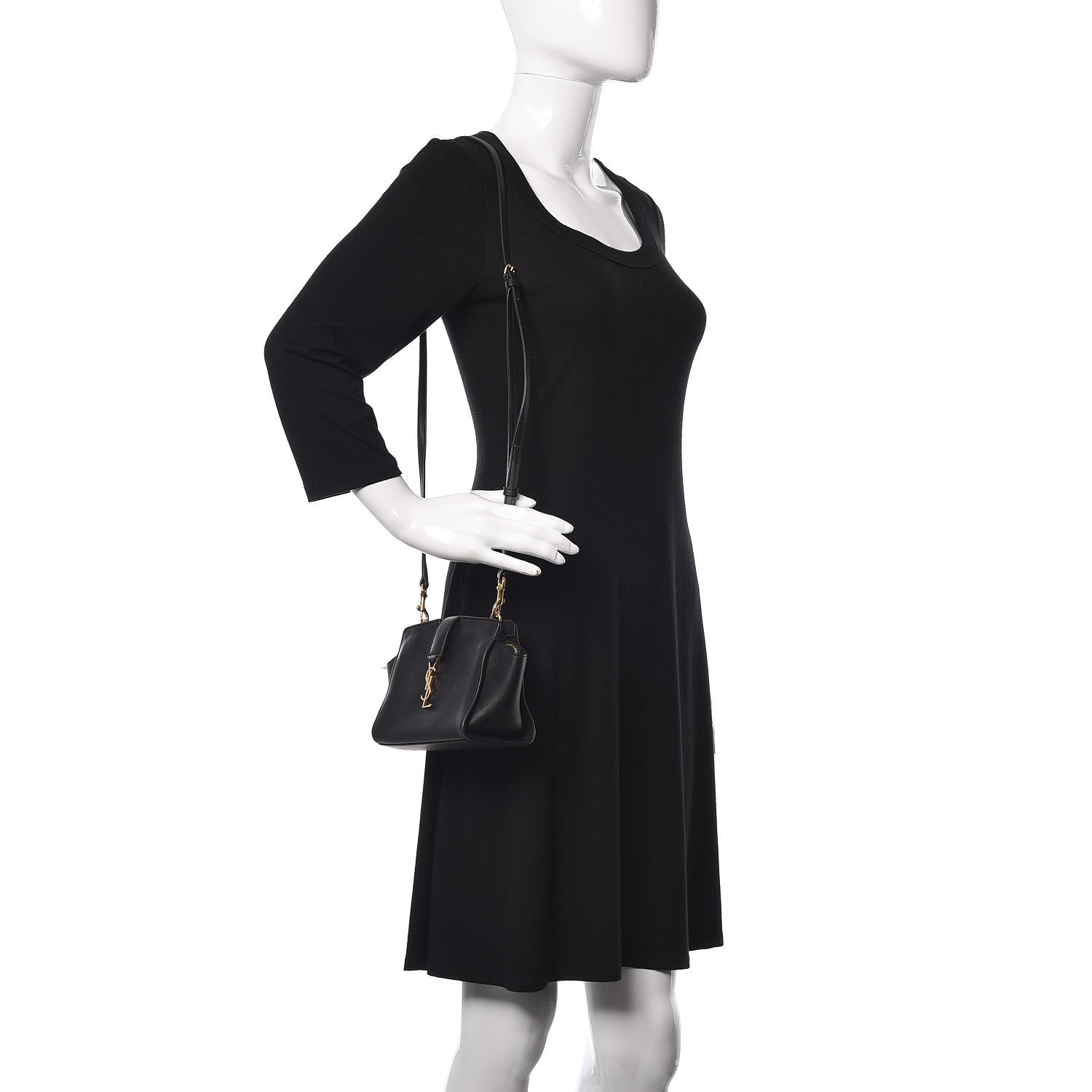 Saint Laurent Calfskin Monogram Toy Cabas Black 2 of 10