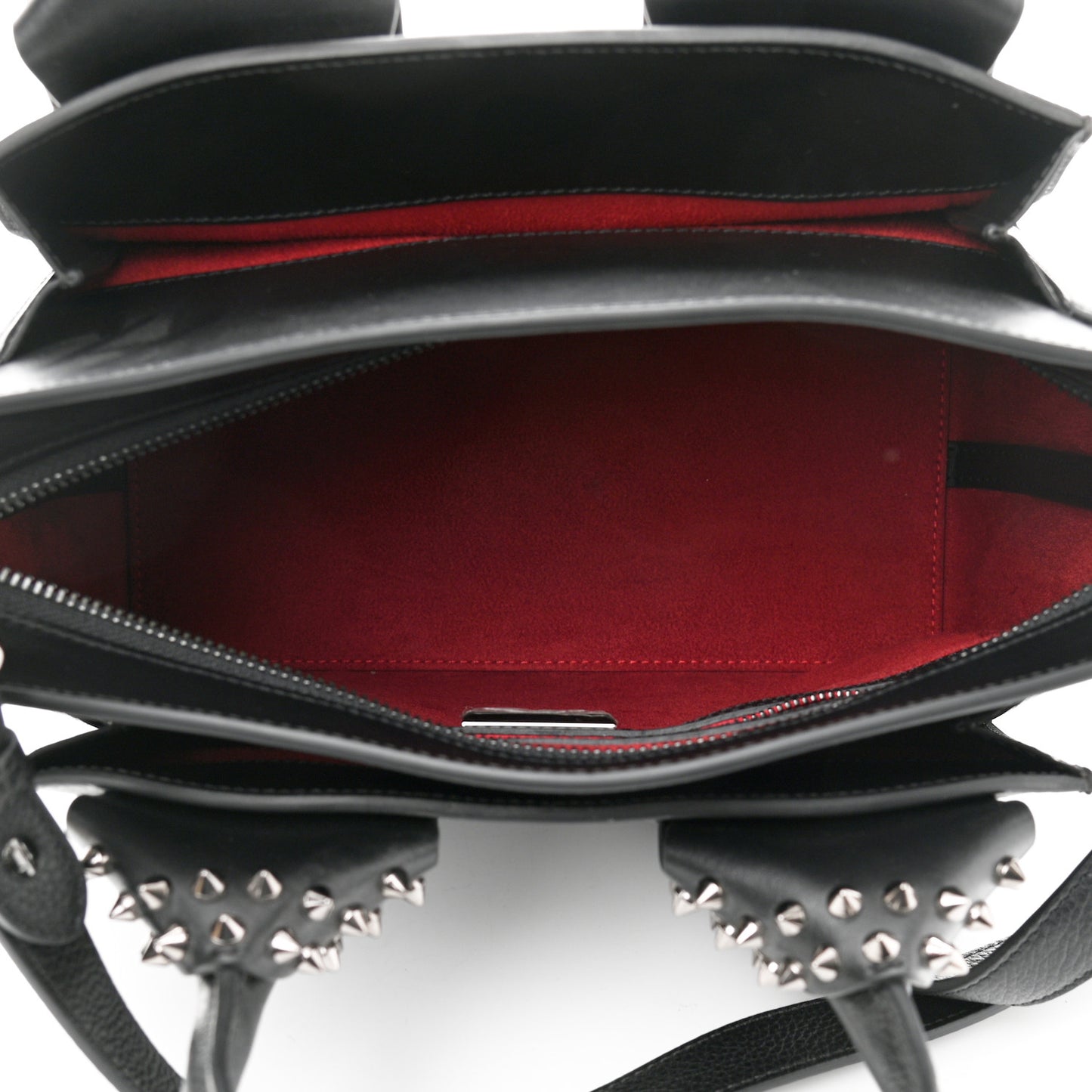 Grained Calfskin Spike Small Eloise Tote Black