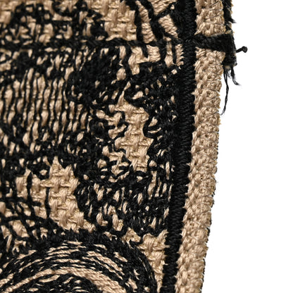 Christian Dior Canvas Embroidered Shoulder Strap Ecru Black 5 of 6