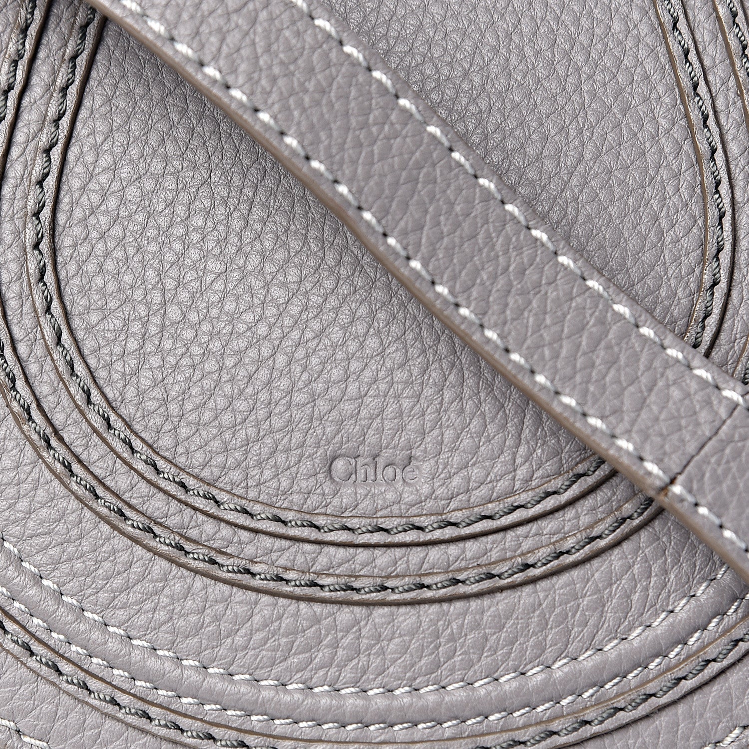 Chloe Calfskin Mini Marcie Round Crossbody Bag Cashmere Grey 8 of 10