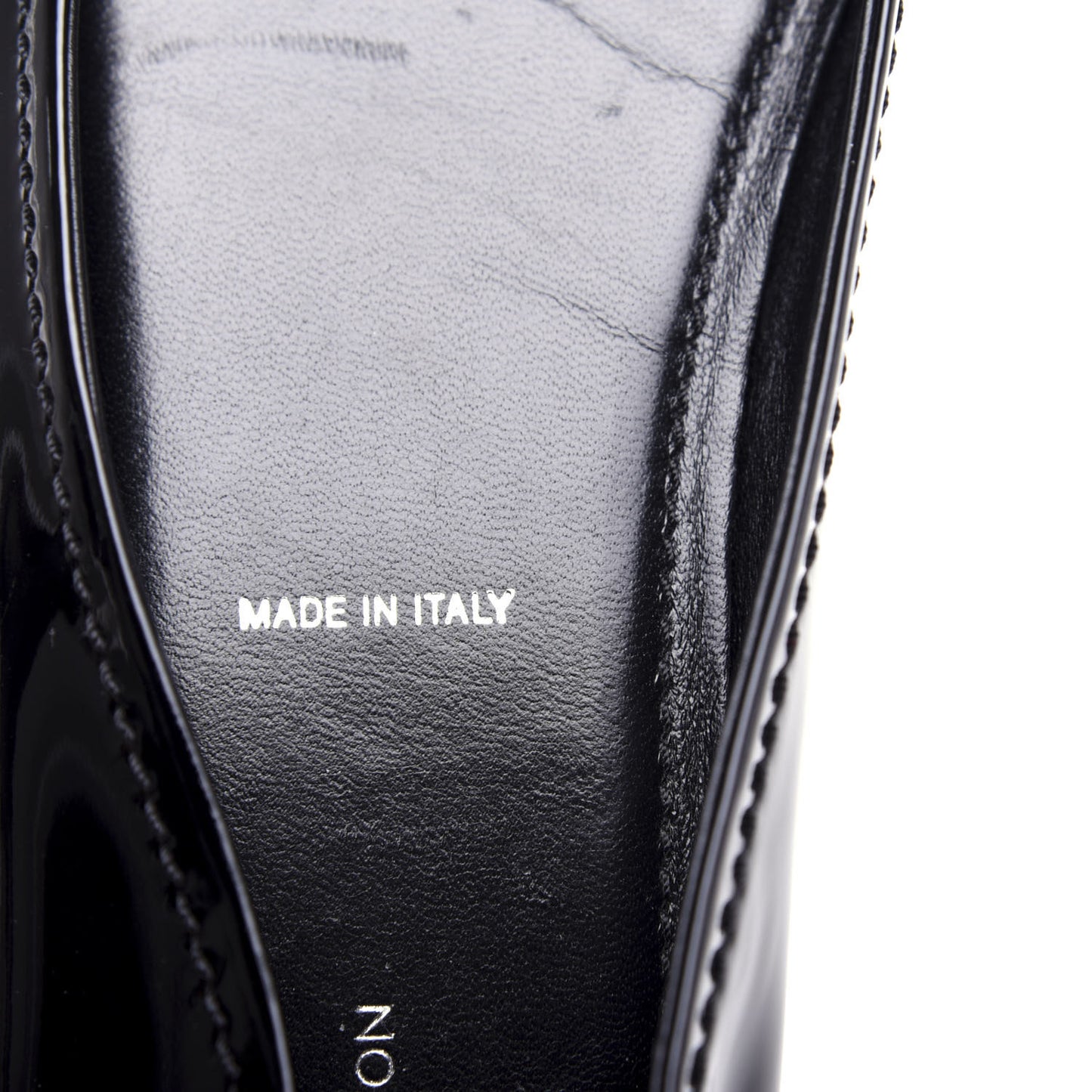 Patent Calfskin Oxford Ballerina Flats 40.5 Black
