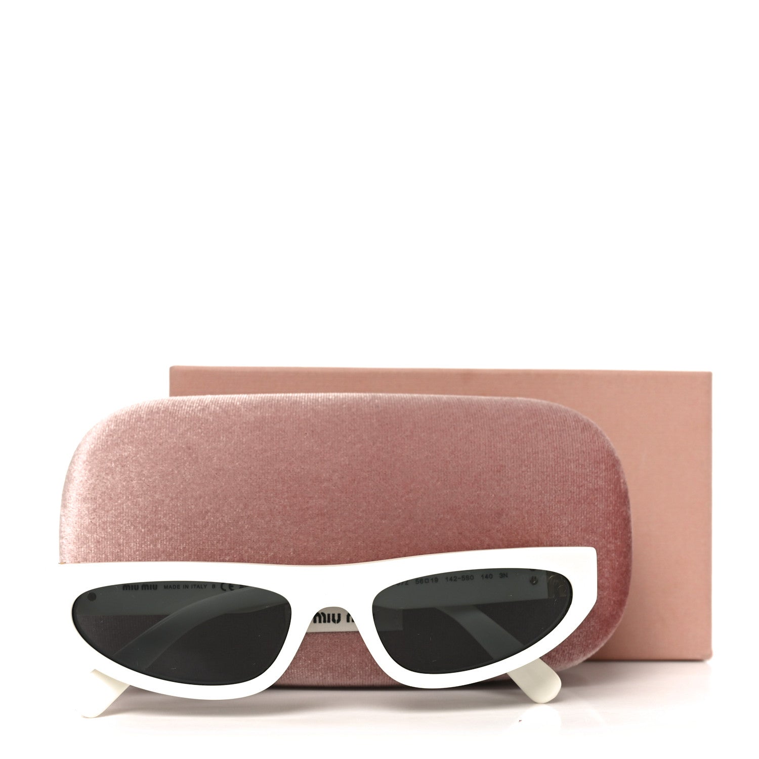 Miu Miu Acetate Glimpse Cat Eye Sunglasses SMU 07Z White 7 of 7