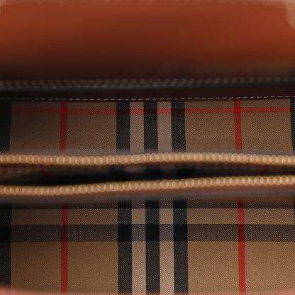 Burberry Calfskin Vintage Check Mini Two Handle Title Bag Black 5 of 13
