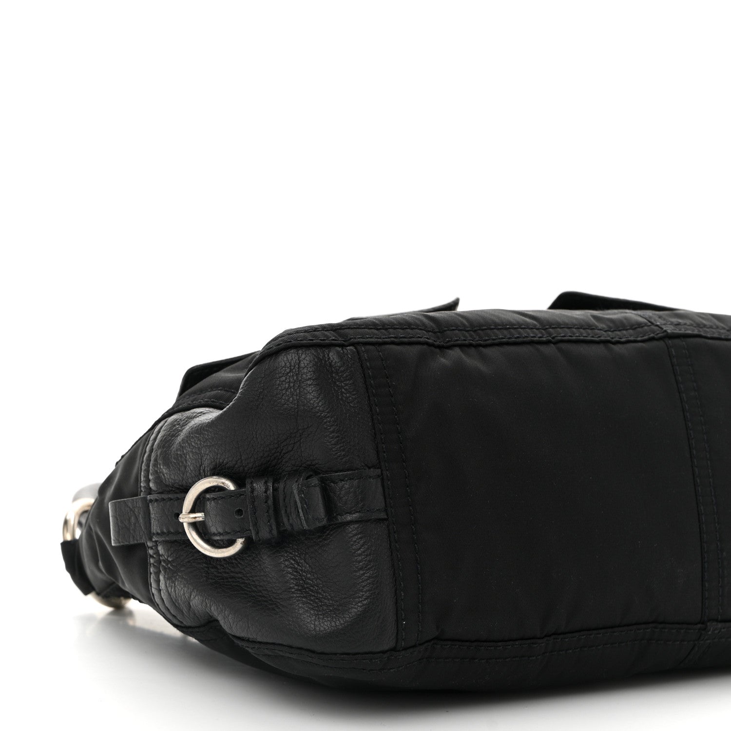 Prada Tessuto Nylon Buffalo Shoulder Bag Black 9 of 10