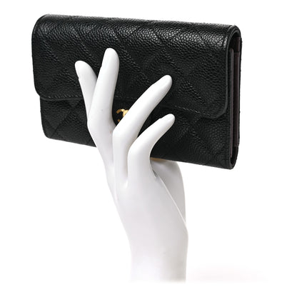 Chanel Caviar Quilted Medium Flap Wallet Black 2 of 7