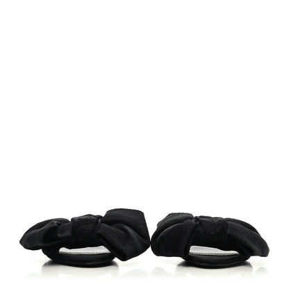 Balenciaga Silk BB Printed Square Knife Bow Flat Mules 37 Black 2 of 4