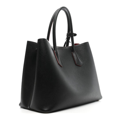Prada Saffiano Cuir Medium Double Bag Black Fuoco 3 of 13