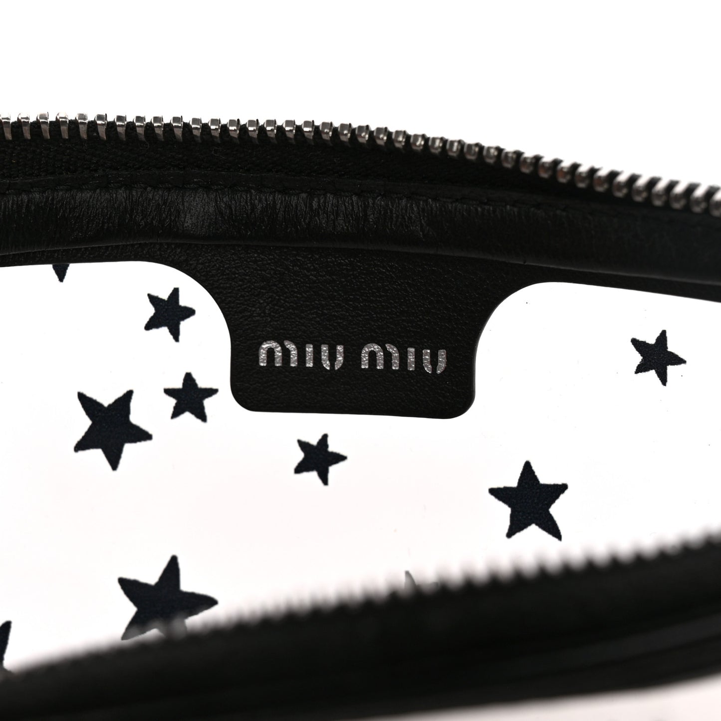 Plexiglass Star Print Wristlet Pouch Black