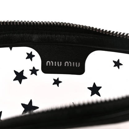 Miu Miu Plexiglass Star Print Wristlet Pouch Black 7 of 8