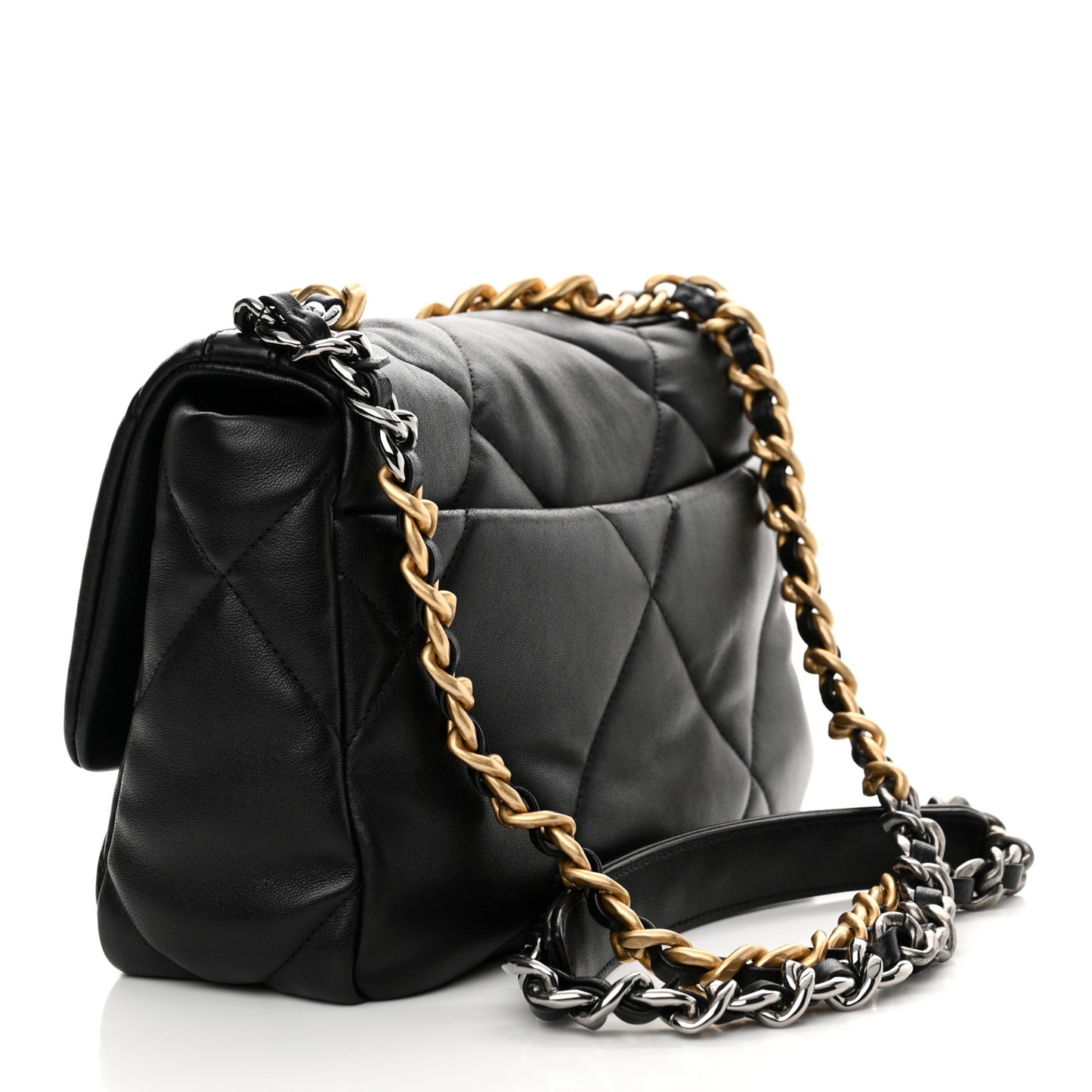Lambskin Quilted Medium Chanel 19 Flap Black