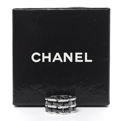 Chanel 18K White Gold Ceramic Diamond Large Ultra Ring Black 54 6.75 5 of 5