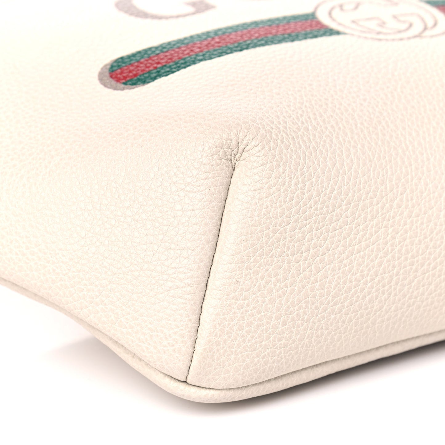 Grained Calfskin Logo Belt Bag White