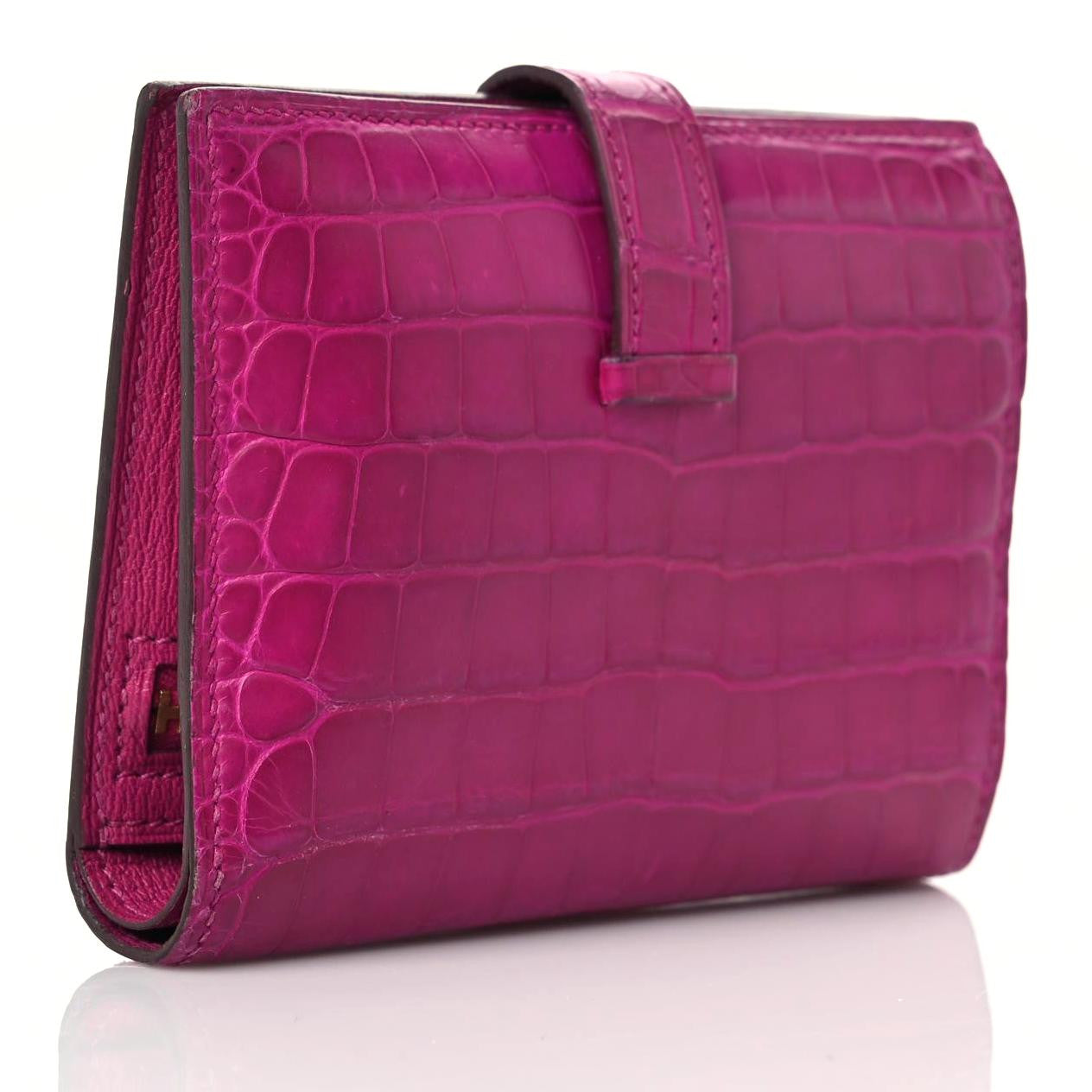 Matte Alligator Bearn Compact Wallet Rose Scheherazade