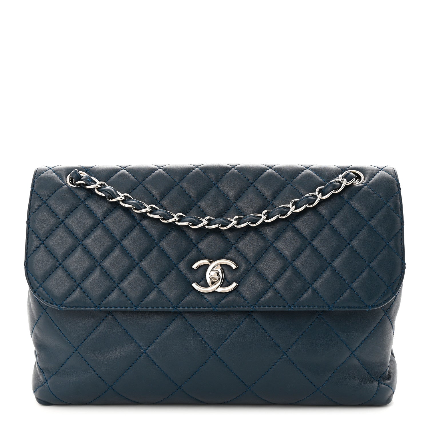 Chanel Calfskin Quilted In the Business Flap Dark Navy Blue 1 of 12