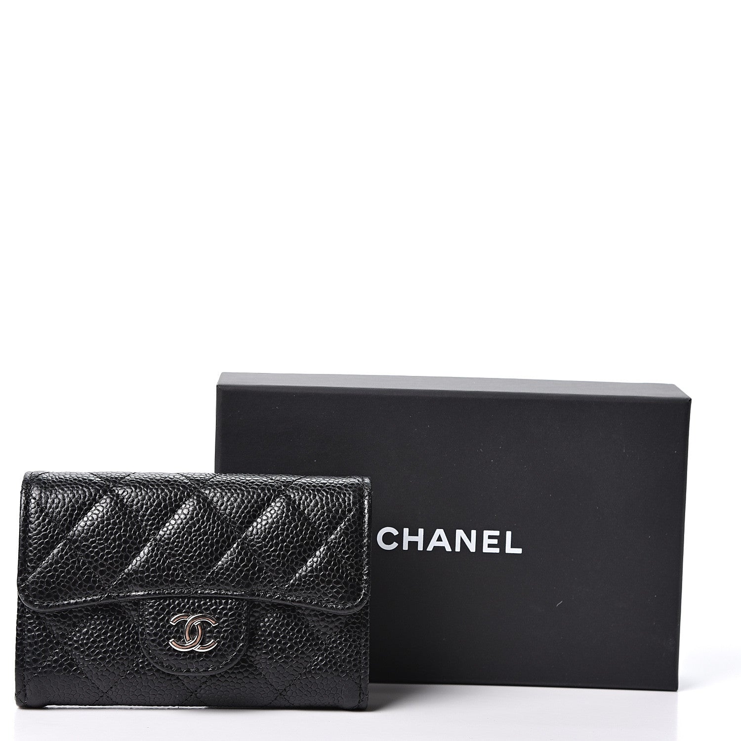 Chanel Caviar Quilted Flap Card Holder Wallet Black 10 of 10