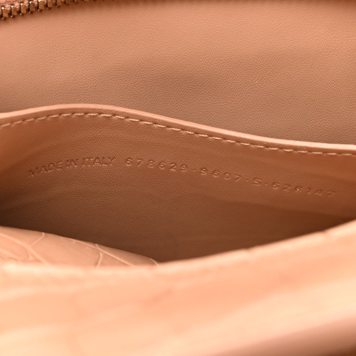 Extra Supple Calfskin Crocodile Embossed Neo Classic Gold Hardware S City  Nude Beige