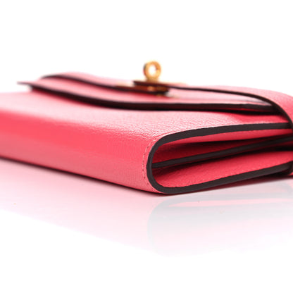Hermes Chevre Mysore Kelly Longue Wallet Rose Lipstick 9 of 11