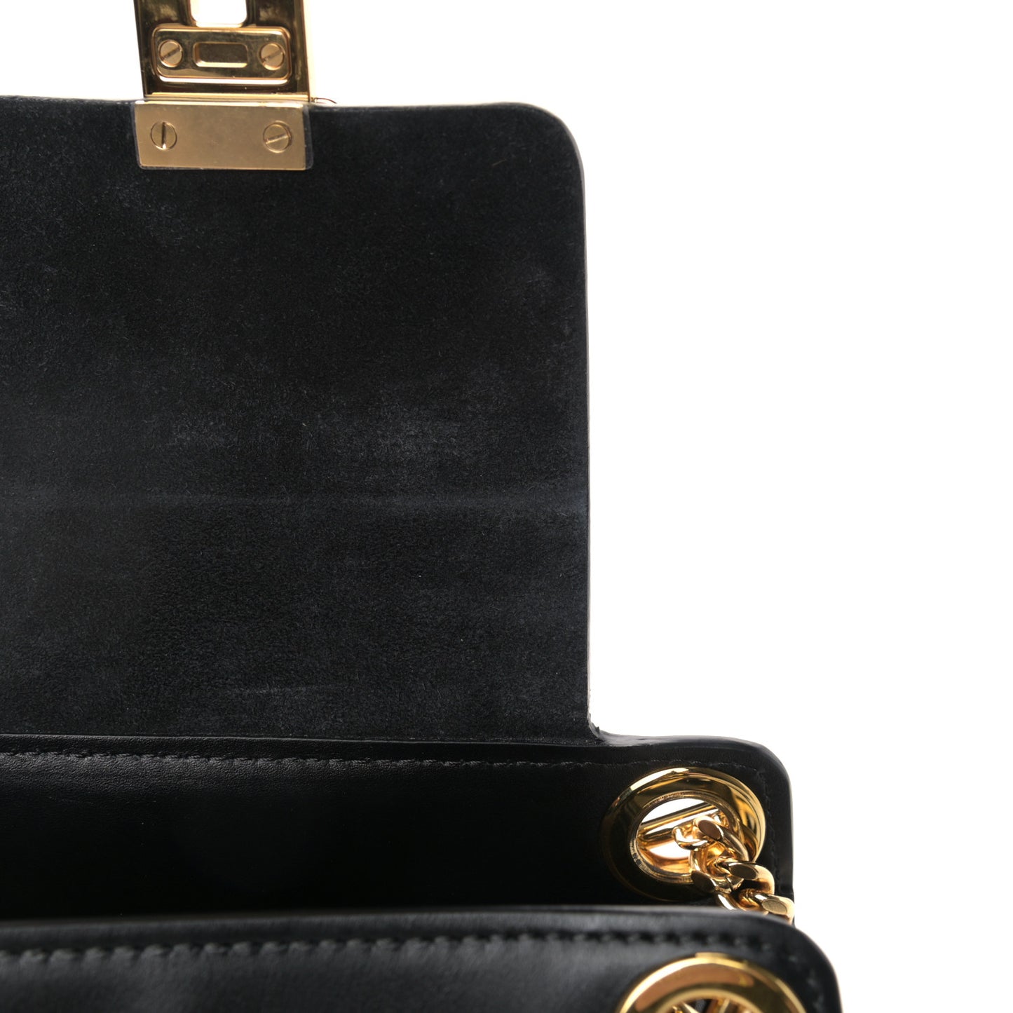 Shiny Calfskin Mini Annie Shoulder Bag Black