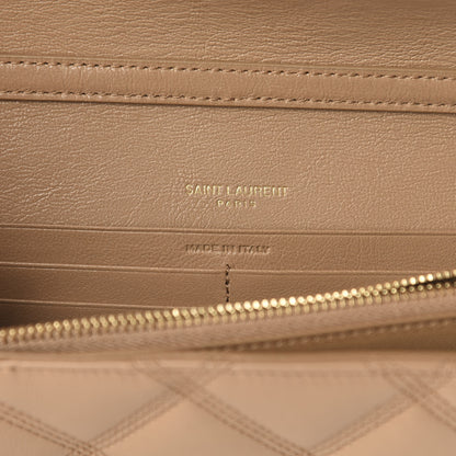 Saint Laurent Lambskin Diamond Quilted Becky Chain Wallet Gold Sand 6 of 10