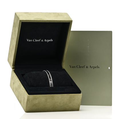 Van Cleef & Arpels 18K White Gold Perlee Signature Bangle Bracelet M 4 of 4