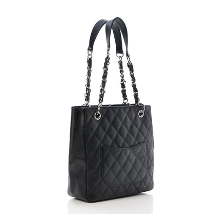 Chanel Caviar Quilted Petit Shopping Tote PST Black 3 of 7