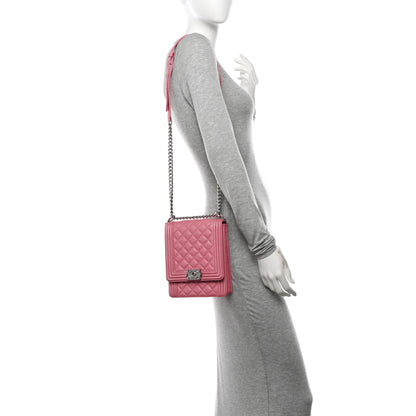 Chanel Iridescent Caviar Quilted North South Boy Flap Pink 2 of 10