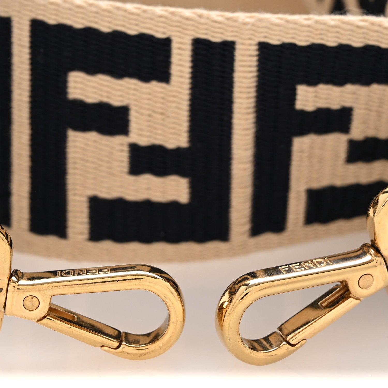 Fendi Jacquard Ribbon Vitello King FF Bi-Color Intreccio Adjustable Strap You Nuvola Midnight White Ice 3 of 6