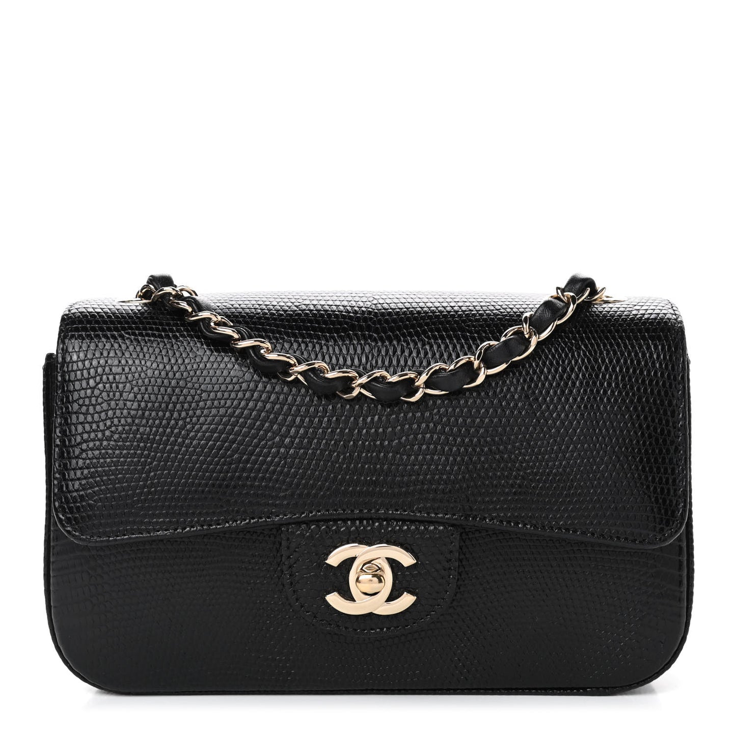Lizard Mini Rectangular Flap Black