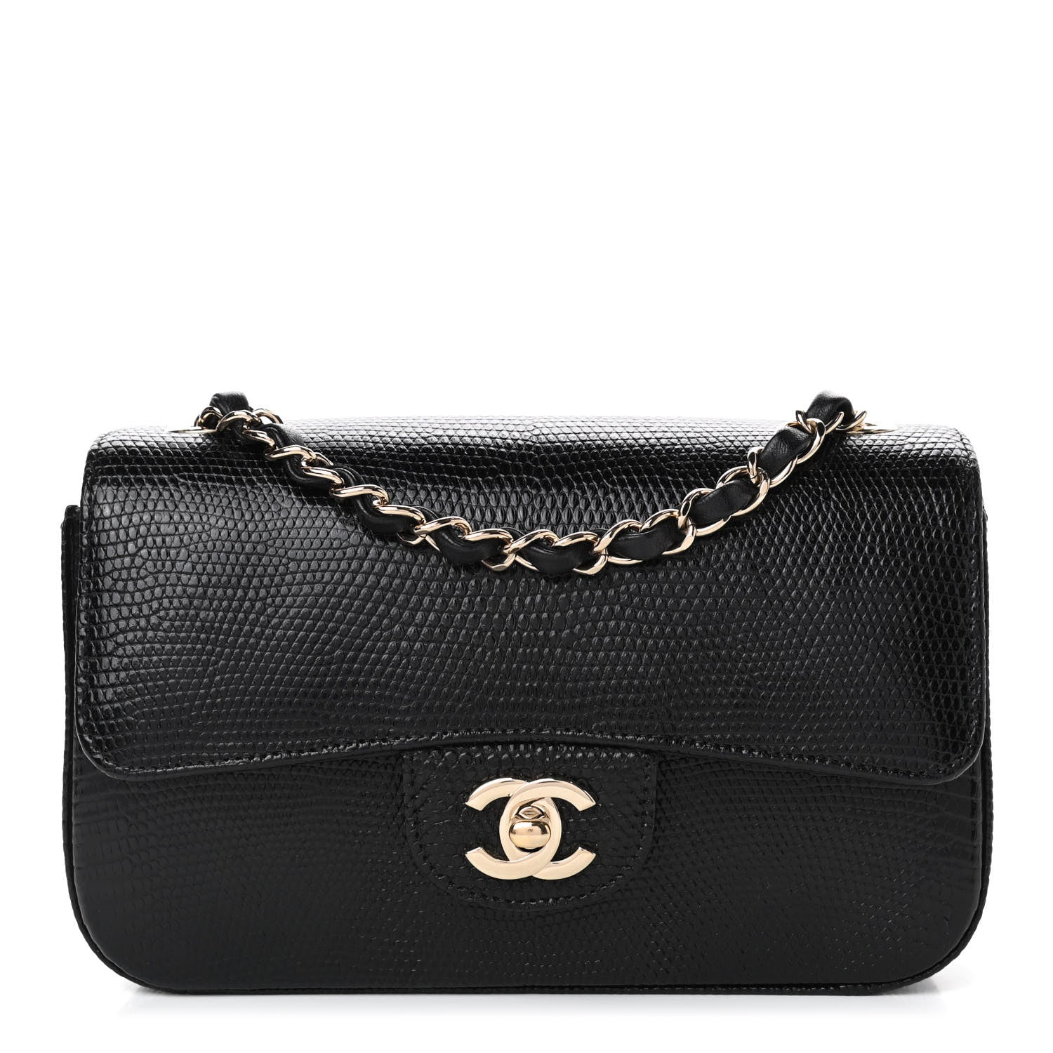 Chanel Lizard Mini Rectangular Flap Black 1 of 4