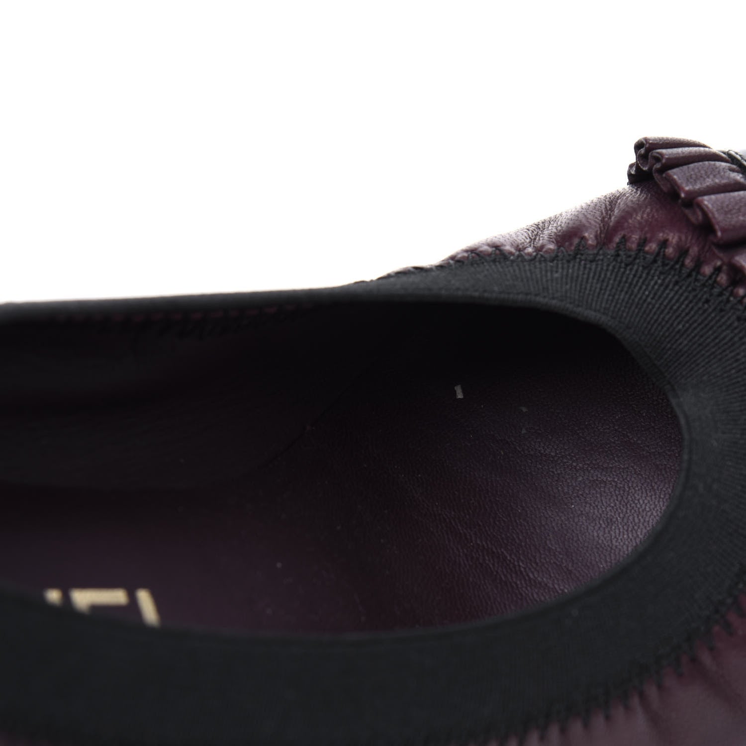 Chanel Lambskin Patent CC Elastic Cap Toe Ballerina Pumps 36 Burgundy Black 9 of 11